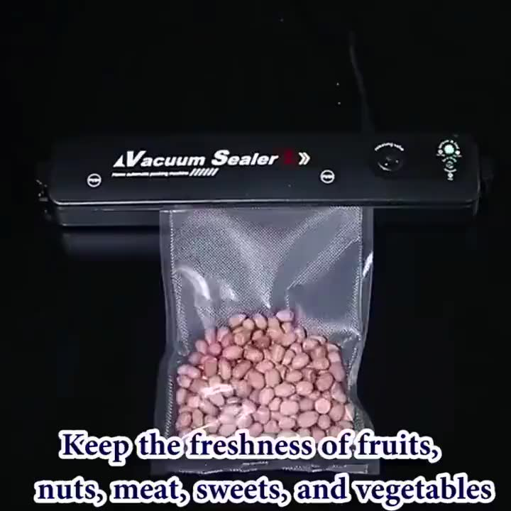 Máquina Seladora Embalagem A Vácuo Portátil Alimentos Bivolt Elétrica Embala Conservação + 10 Sacos