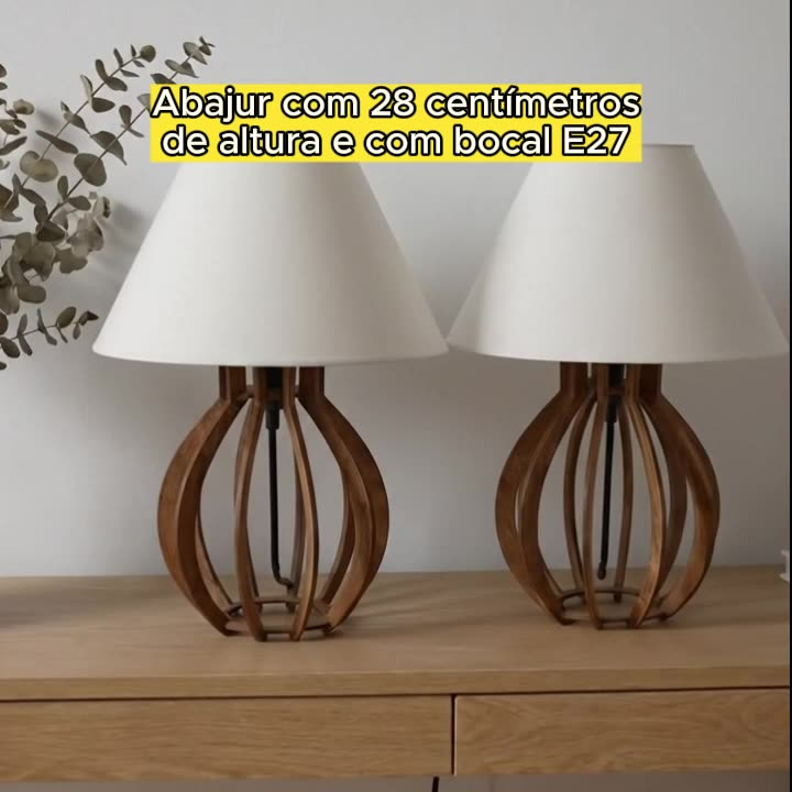 Kit 2 unidades Abajur La Finesse Cupula - Luminária Para Decoração Quarto e Sala
