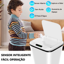 Lixeira com Sensor Automático Inteligente Abre Fácil em Toque Cesto Lixo Casa 16 Litros