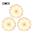 Luminária Luz LED Sensor de Movimento Magnética USB Recarregável Sem Fio com-Duas cores Lâmpada Noturna