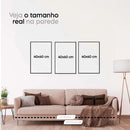Kit 3 Quadros Folhagem Dourada