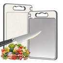 Tábua de Corte Dupla Face Premium de Titânio - Aço Inox de Grau Alimentício para Cozinha e Jantar